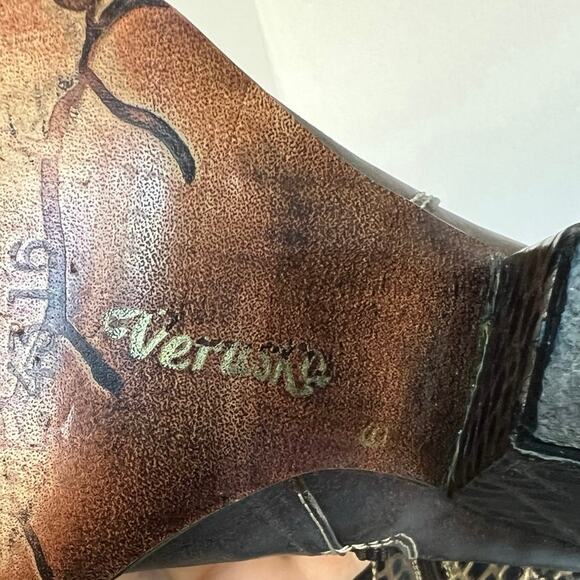 Veruska European Western Bronze Studded Vegan Cowgirl Knee High Boots Sz 6 Slim - Picture 11 of 12